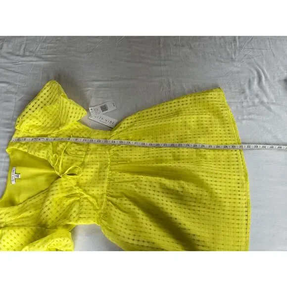Junior Girl's Bright Yellow Summer Dress, Balloon Sleeves, Mini Dress, XS, NWT - Picture 8 of 8